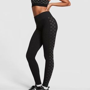 Victoria Secret PINK Sport Black Checkered Activewear Leggings